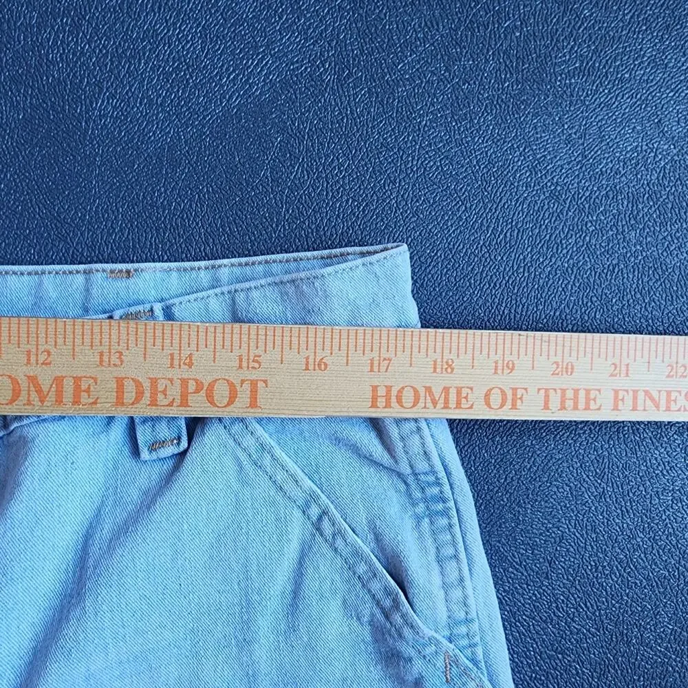 Vintage Y2K Wrangler Light Blue Denim Carpenter Dungaree Jean Shorts 36